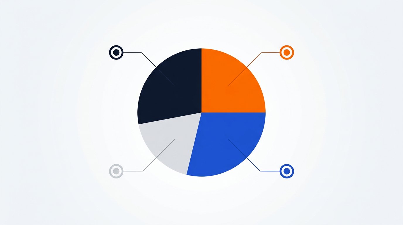 Pie chart showing a marketing budget divided across channels